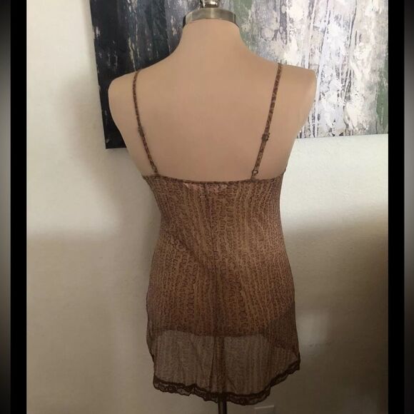 VINTAGE VICTORIA’S SECRET Python Print Mesh Stretch Nightie Lingerie SIZE SMALL - Picture 2 of 11
